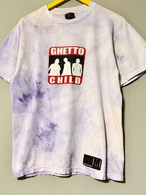 Ghetto Child USA Quality white tie-dye tee medium
